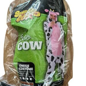 Snugga Me Cow Pajama One Piece Halloween Costume Adult S Unisex Plush Jumpsuit